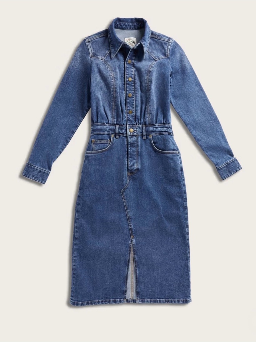 NWT Tecovas Long Sleeve Denim Dress